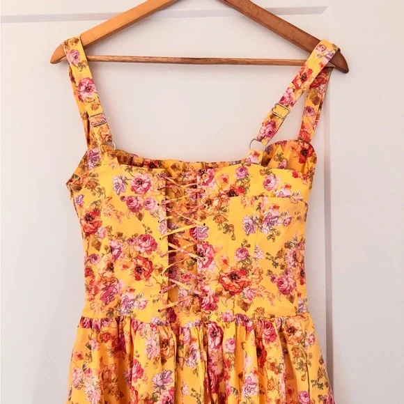 House of CB Tatiana Corset Dress | Yellow Floral - Picture 6 of 8
